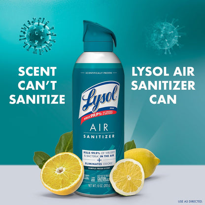 Lysol 라이졸 에어 탈취 스프레이 - 심플 프레시 - 296mL (10 fl oz) × 3캔