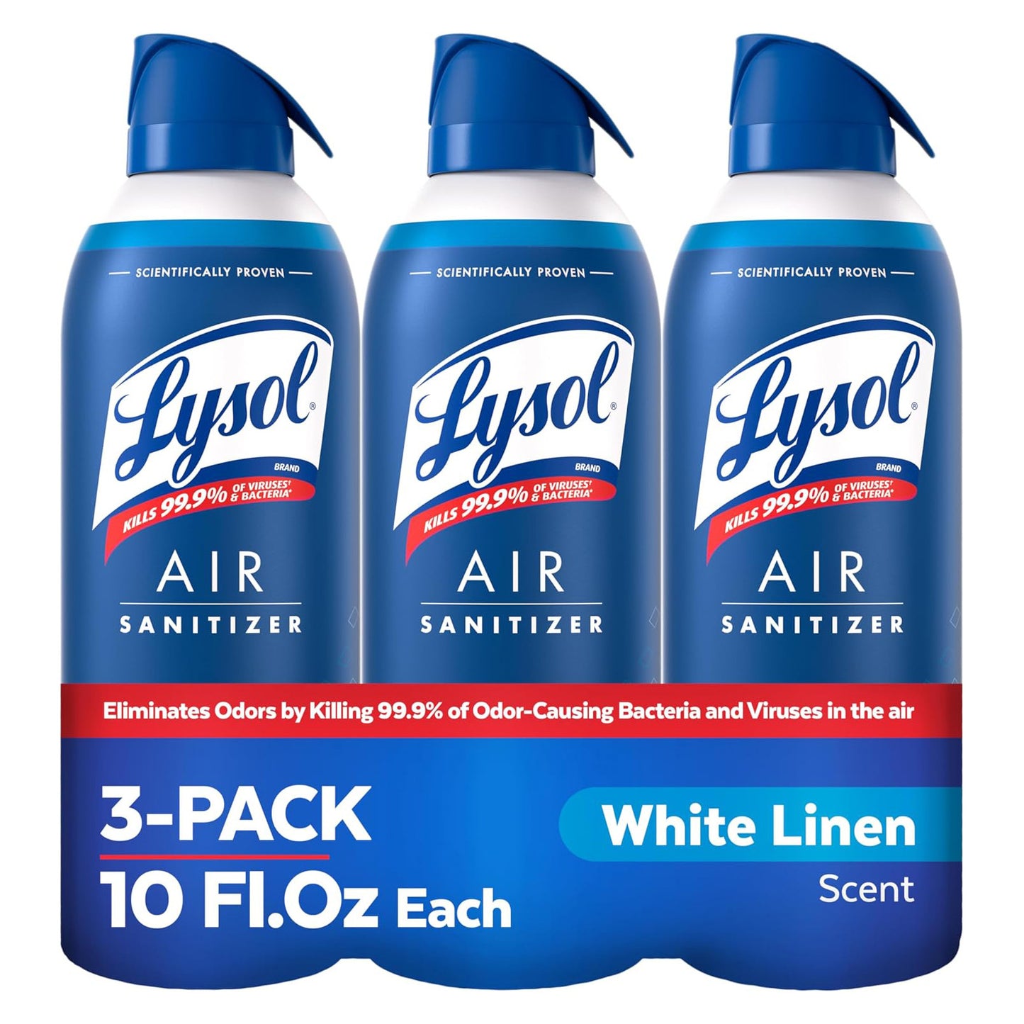 Lysol 라이졸 에어 탈취 스프레이 - 화이트 린넨 - 296mL (10 fl oz) × 3캔