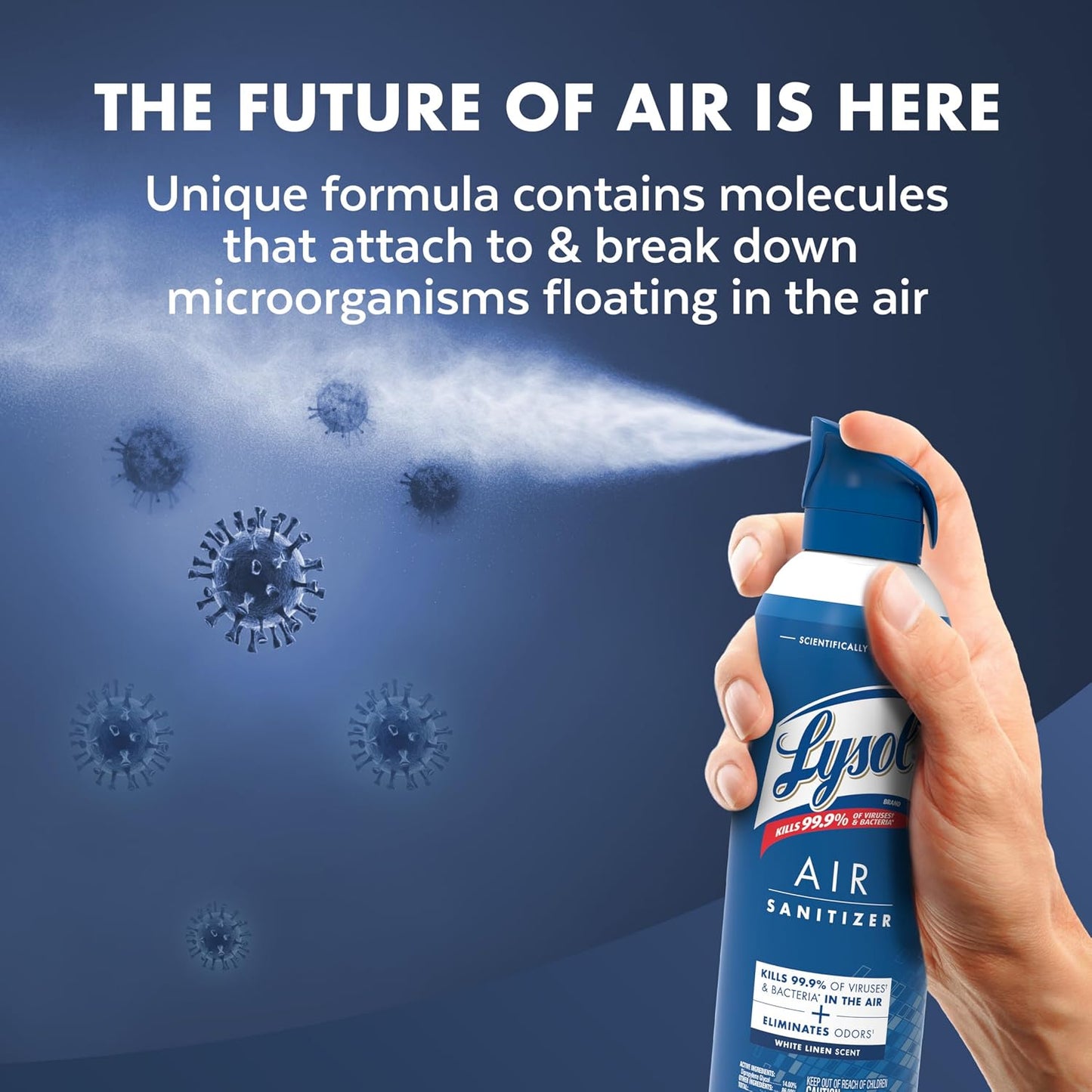 Lysol 라이졸 에어 탈취 스프레이 - 화이트 린넨 - 296mL (10 fl oz) × 3캔