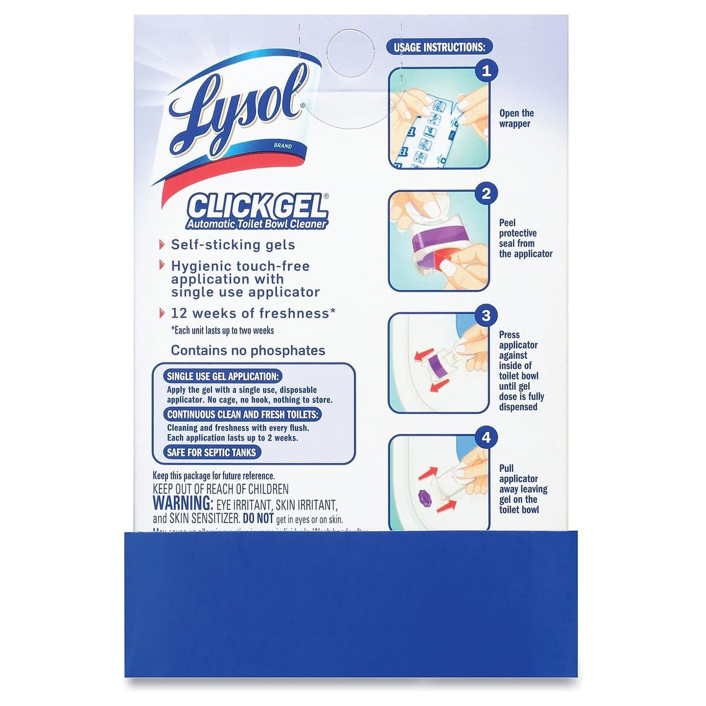 Lysol 라이졸 클릭 겔 자동 변기 세정 젤 스탬프 - 라벤더 - 6개