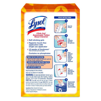 Lysol 라이졸 클릭 겔 자동 변기 세정 젤 스탬프 - 6개