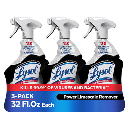 Lysol Power Limescale Remover Bathroom Cleaner Spray - Fresh Scent - 96 fl oz (2839mL)