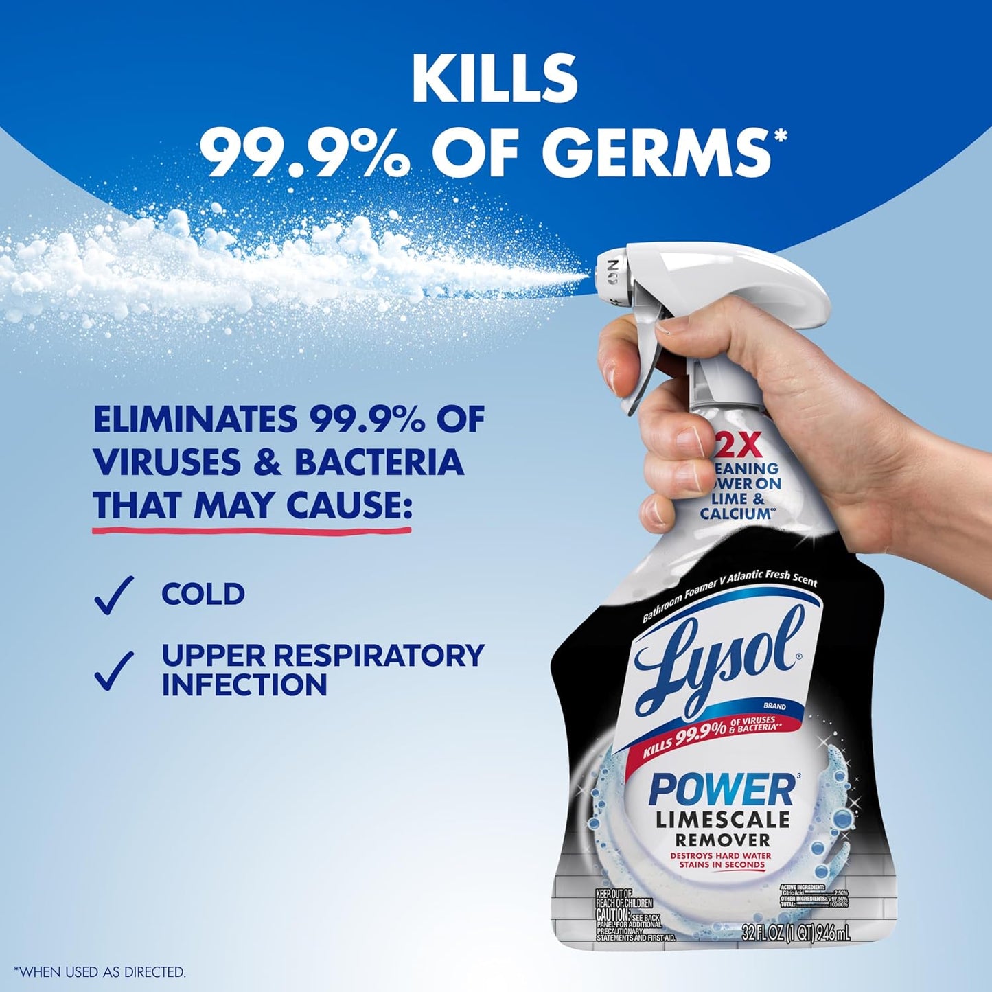 Lysol Power Limescale Remover Bathroom Cleaner Spray - Fresh Scent - 96 fl oz (2839mL)
