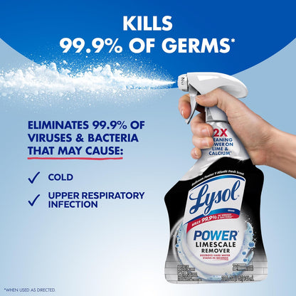 Lysol Power Limescale Remover Bathroom Cleaner Spray - Fresh Scent - 96 fl oz (2839mL)