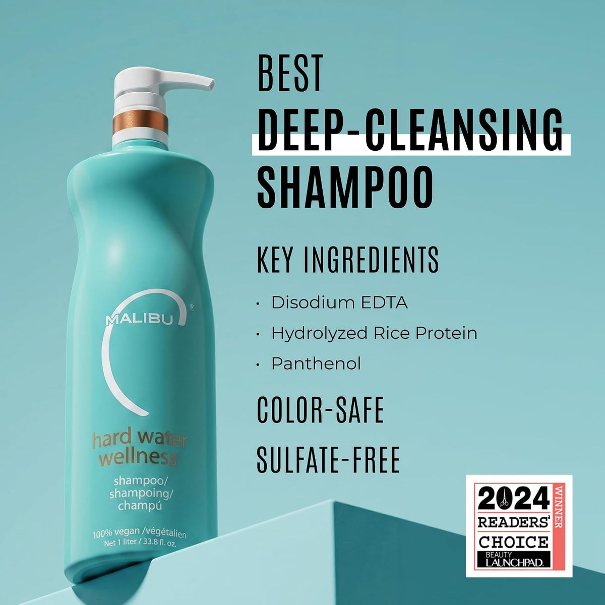 Malibu C 말리부C 하드 워터 웰니스 샴푸 - 1000mL (33.8 fl oz)