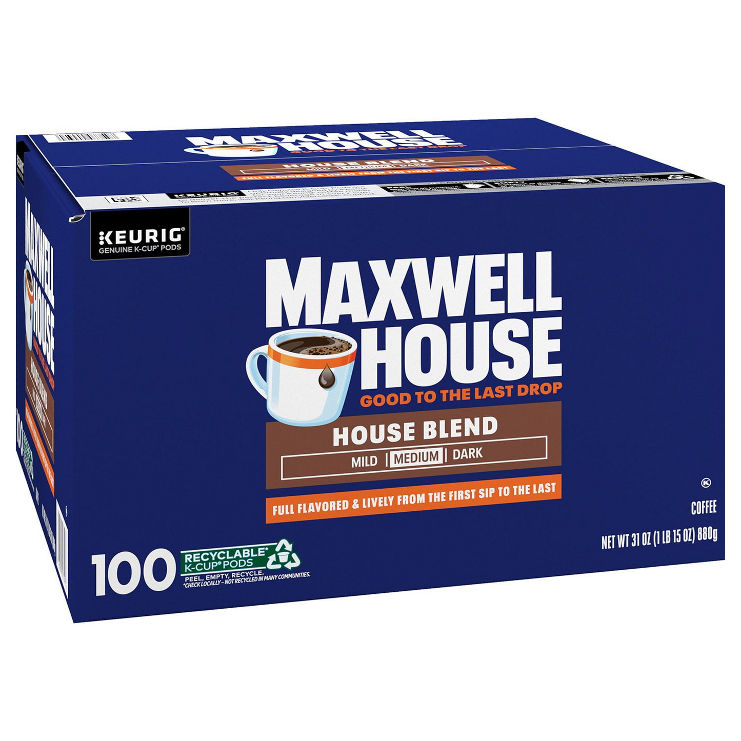 Maxwell House 맥스웰하우스 하우스 블렌드 미디엄 로스트 팟 (K-컵) - 100개입