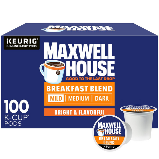 Maxwell House Breakfast Blend Light Roast Pods (K-Cup) - 100 ct