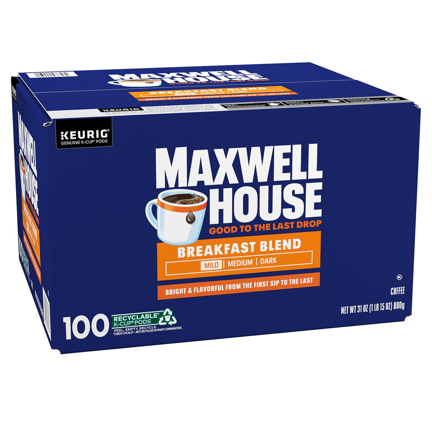 Maxwell House 맥스웰하우스 브렉퍼스트 블렌드 라이트 로스트 팟 (K-컵) - 100개입