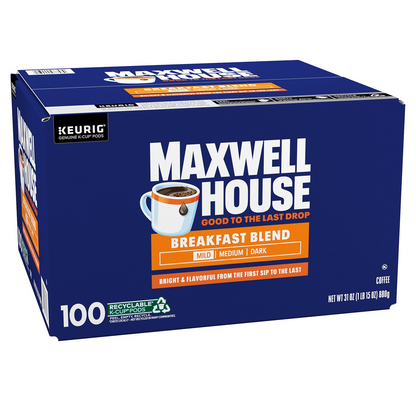 Maxwell House 맥스웰하우스 브렉퍼스트 블렌드 라이트 로스트 팟 (K-컵) - 100개입