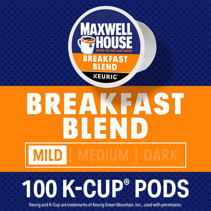 Maxwell House 맥스웰하우스 브렉퍼스트 블렌드 라이트 로스트 팟 (K-컵) - 100개입