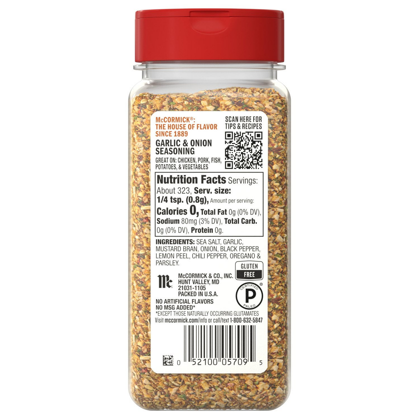 McCormick 맥코믹 올퍼포스 갈릭 어니언 블랙페퍼 씨솔트 - 9.12 oz