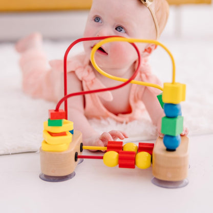 Melissa & Doug 멜리사 앤 더그 퍼스트 비드 메이즈 — 흡착컵 원목 베이비 토이 (6개월 이상)
