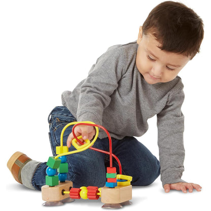 Melissa & Doug 멜리사 앤 더그 퍼스트 비드 메이즈 — 흡착컵 원목 베이비 토이 (6개월 이상)