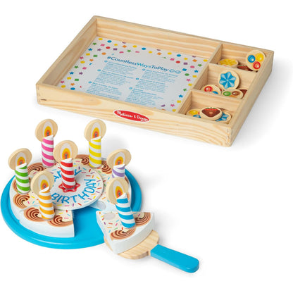 Melissa & Doug Wooden Birthday Cake Play Set