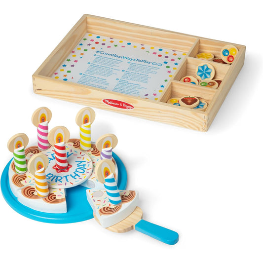 Melissa & Doug 멜리사 앤 더그 나무 생일 케이크 세트