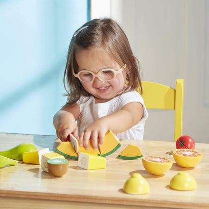 Melissa & Doug 멜리사앤더그 원목 컷팅 프루트 세트 자를 수 있는 과일 8종·원목 칼 (3세 이상)