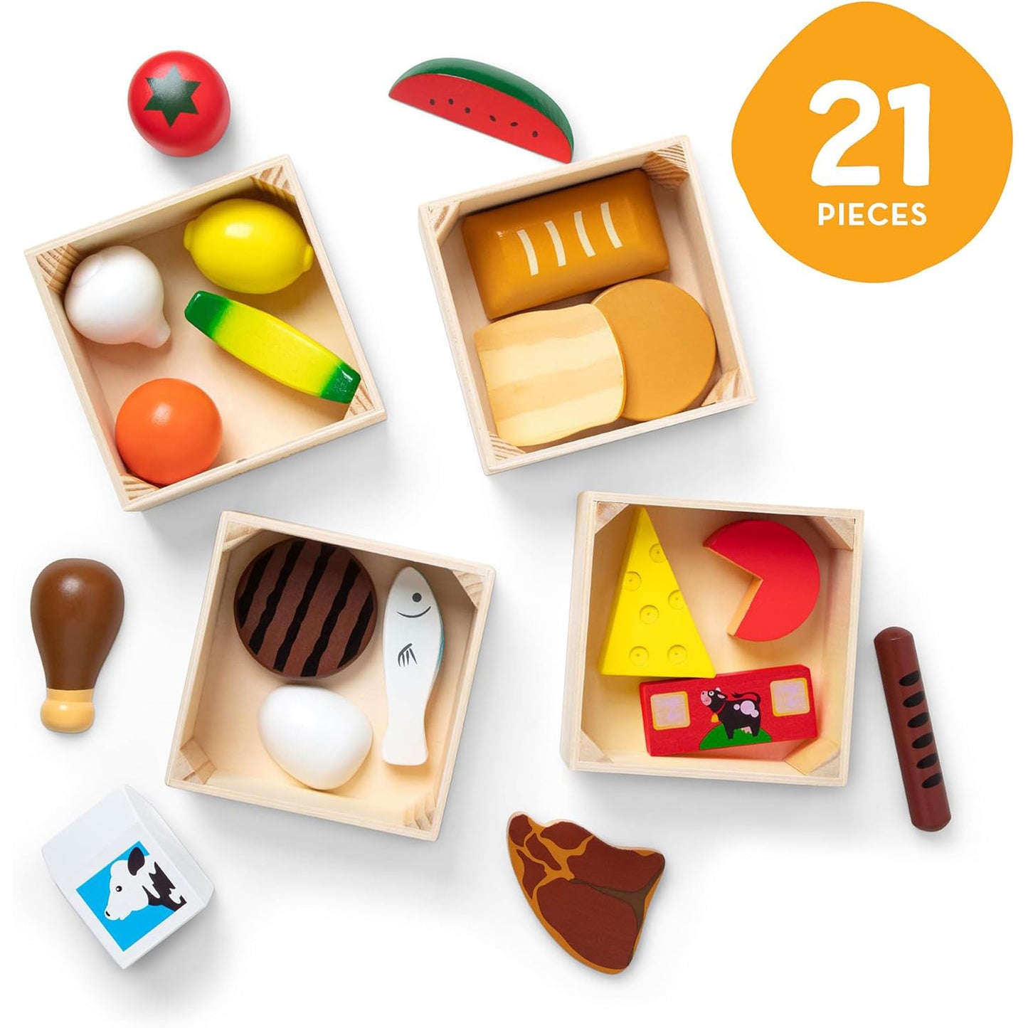 Melissa & Doug 멜리사 앤 더그 나무 식품군 세트 (21개입)