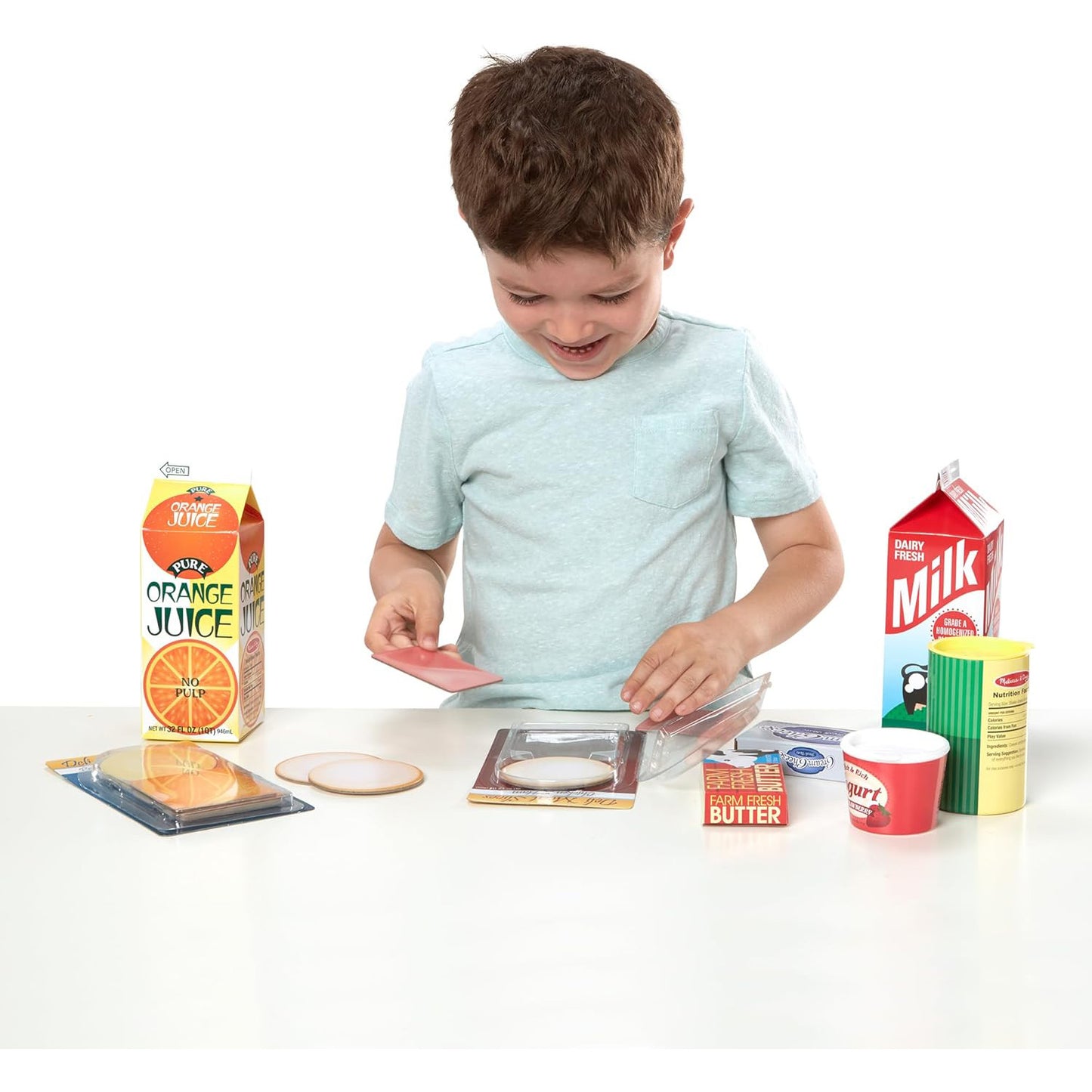 Melissa & Doug 멜리사 앤 더그 나무 냉장고 식품 세트 (9개입)
