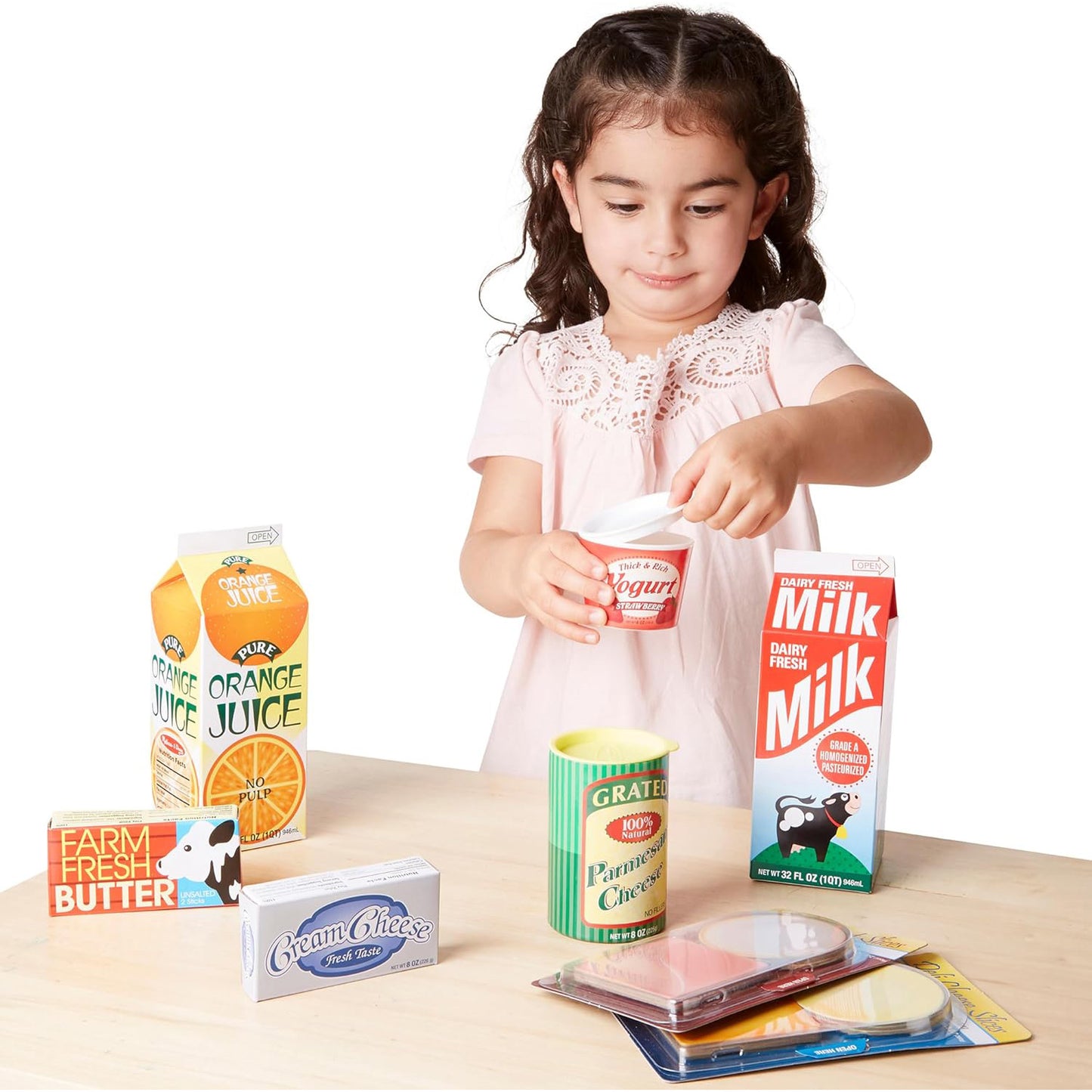 Melissa & Doug 멜리사 앤 더그 나무 냉장고 식품 세트 (9개입)