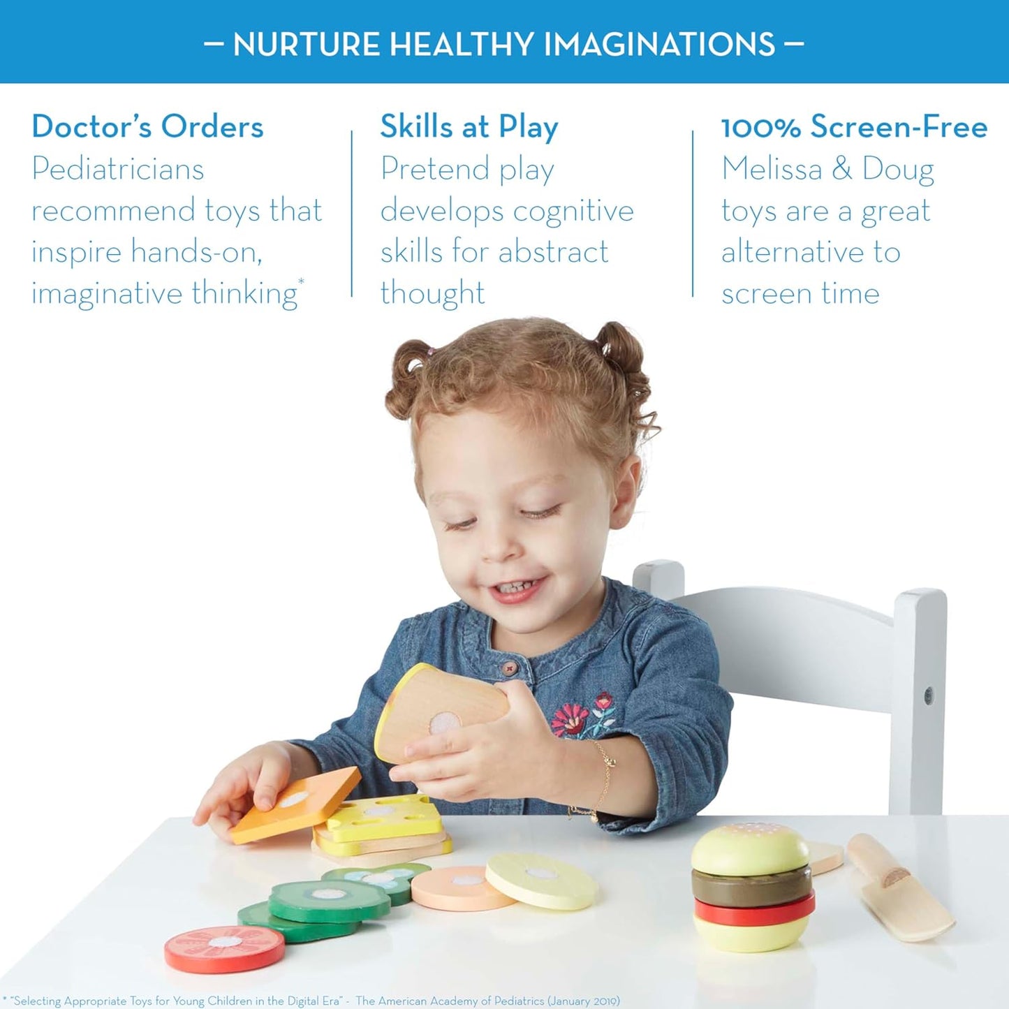 Melissa & Doug 멜리사앤더그 원목 샌드위치 메이킹 세트 빵·치즈·상추·토마토 스택형 (3세 이상)