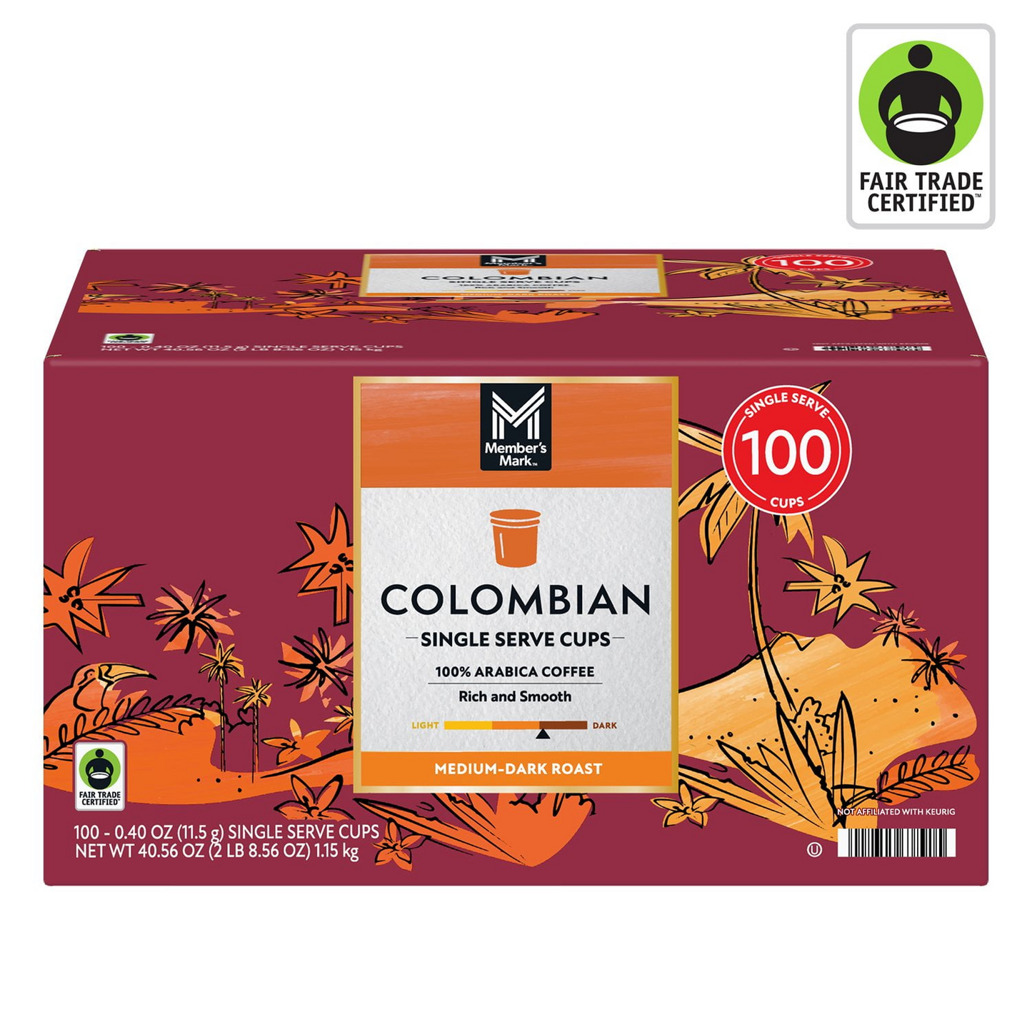 Member's Mark Colombian Medium-Dark Roast Pods (K-Cup) - 100 ct
