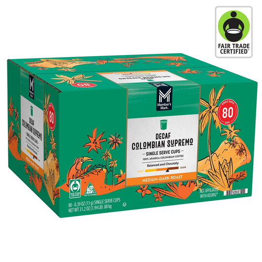 Member's Mark Decaf Colombian Supremo Medium-Dark Roast Pods (K-Cup) - 80 ct