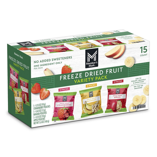 Member's Mark Freeze Dried Fruit Variety Pack - 15 Pouches