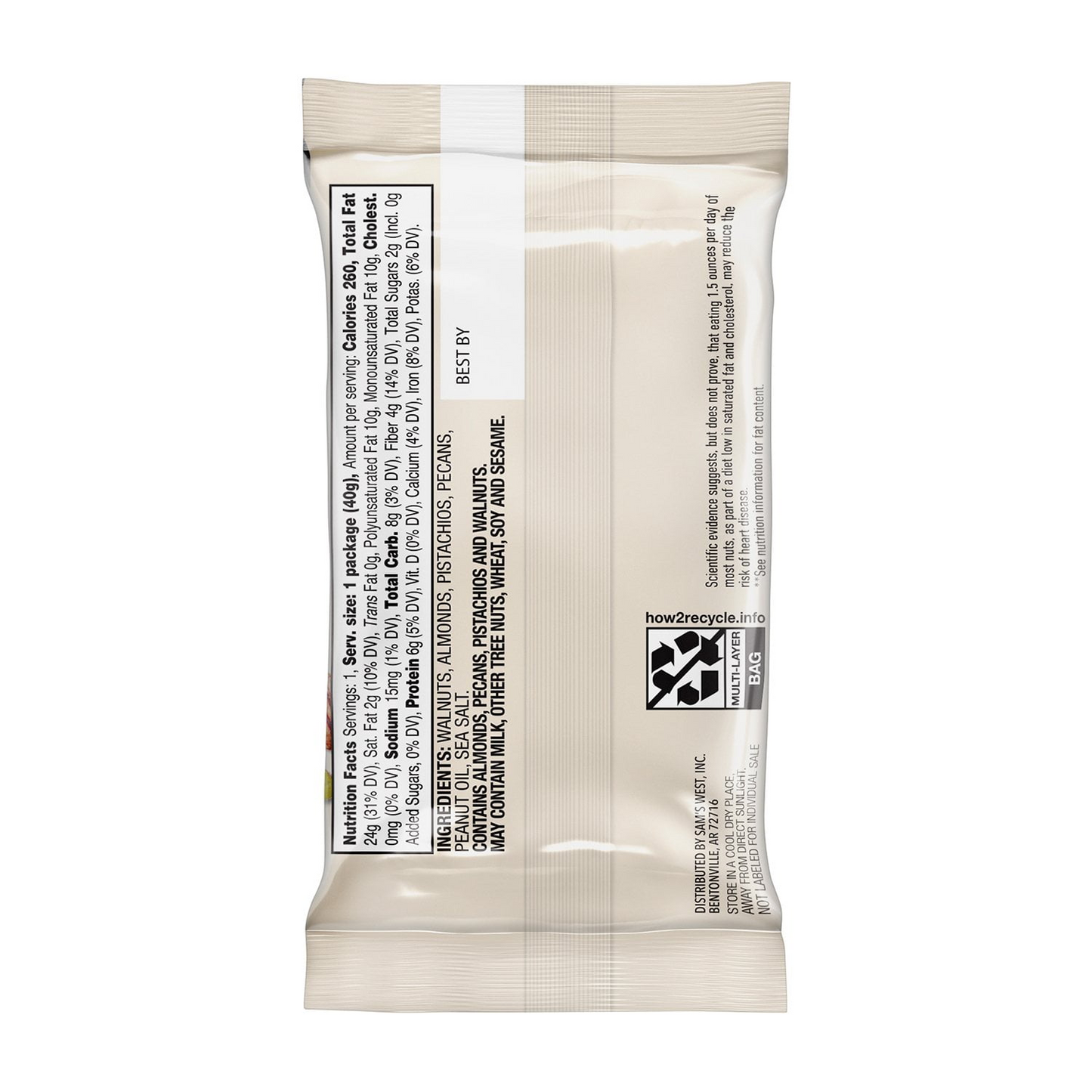 Member's Mark 멤버스 마크 하트 헬시 넛 믹스 - 1.4 oz (40g) x 18봉