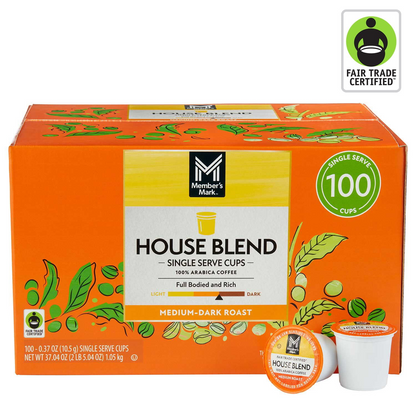 Member's Mark House Blend Medium-Dark Roast Pods (K-Cup) - 100 ct