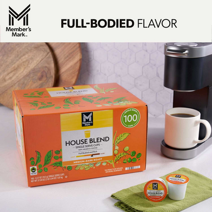 Member's Mark House Blend Medium-Dark Roast Pods (K-Cup) - 100 ct
