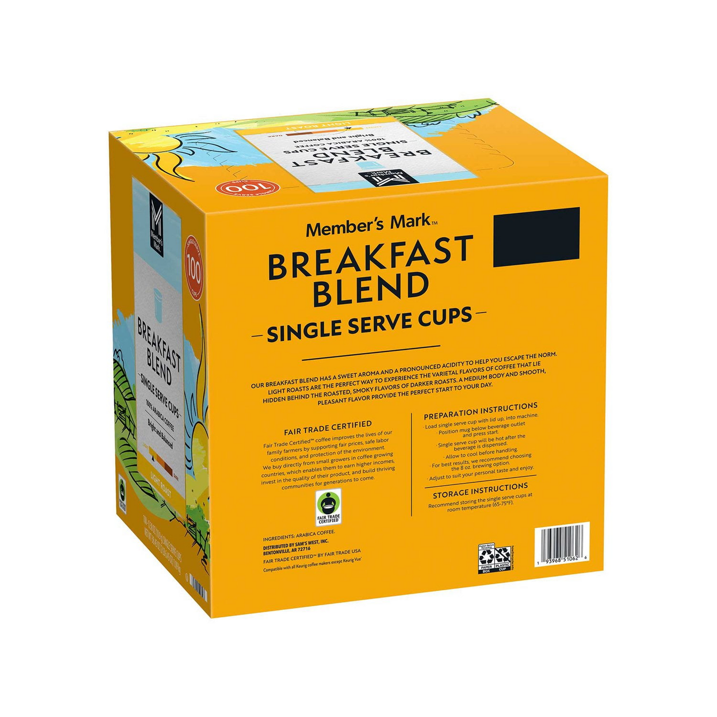 Member's Mark Breakfast Blend Light Roast Pods (K-Cup) - 100 ct