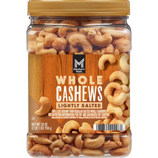 Member's Mark Lightly Salted Whole Cashews - 33 oz (936g)