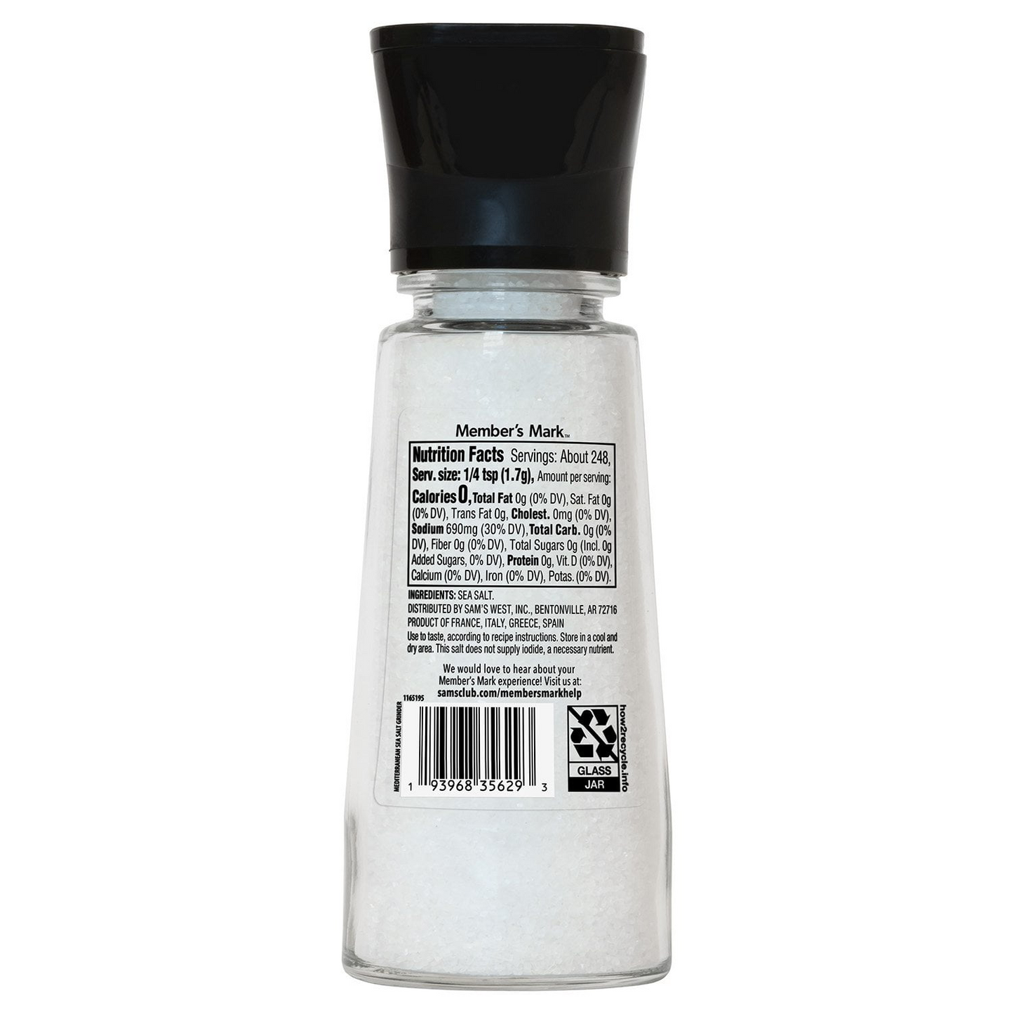Member's Mark 멤버스 마크 지중해 씨솔트 그라인더 - 14.9 oz