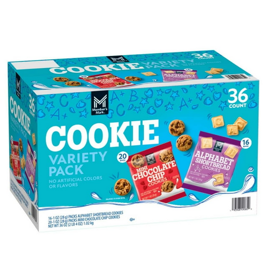 Member's Mark Mini Cookies Variety Pack - 1 oz (28g) x 36 Snack Packs