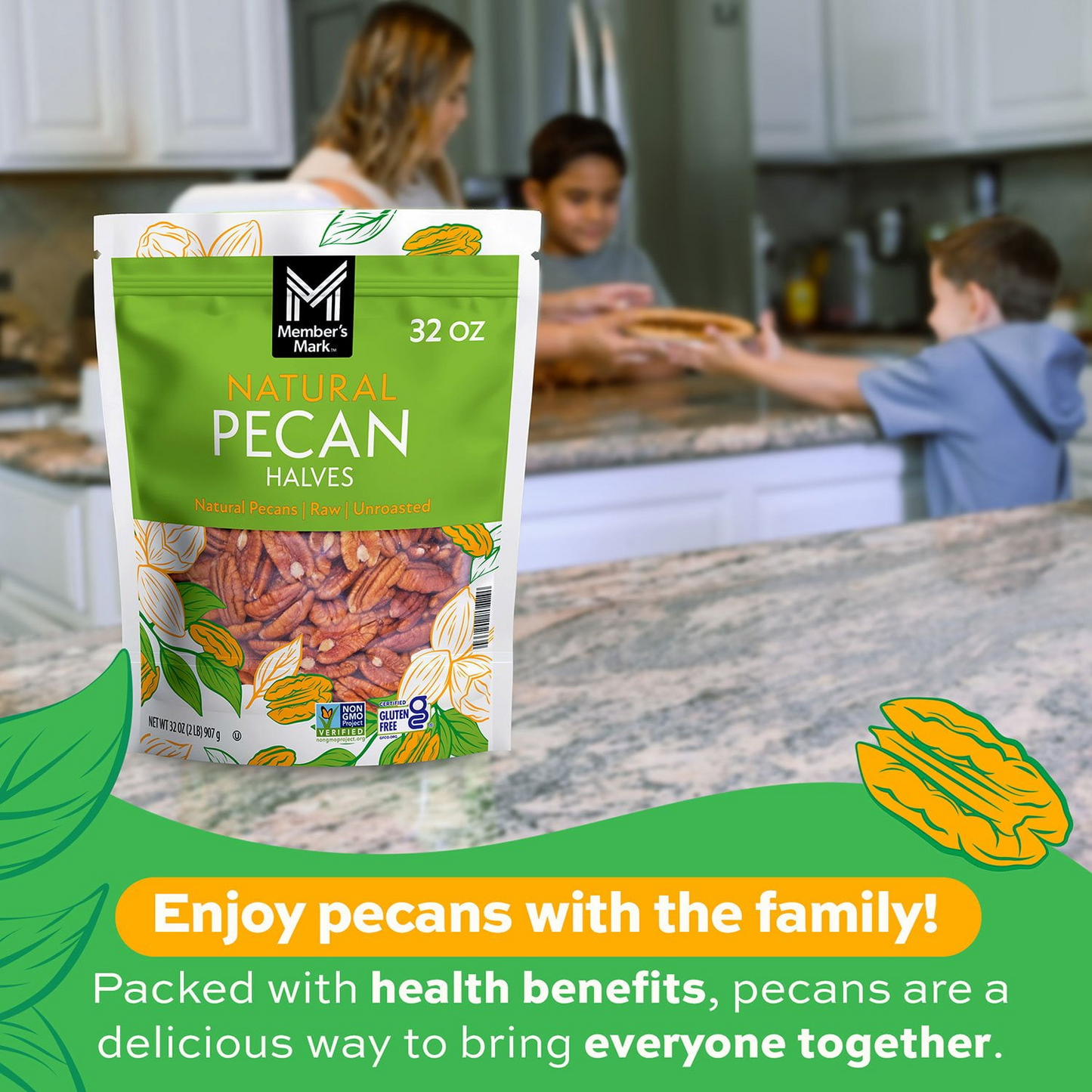 Member's Mark Natural Pecan Halves - 32 oz (907g)