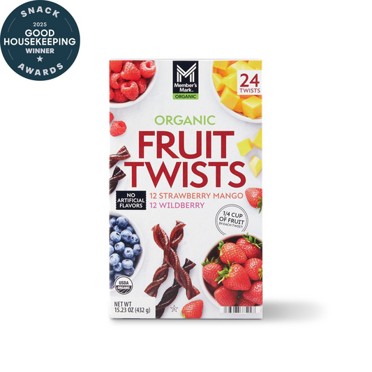 Member's Mark Organic Fruit Twist Variety Pack - 0.63 oz (18g) x 24 Twists