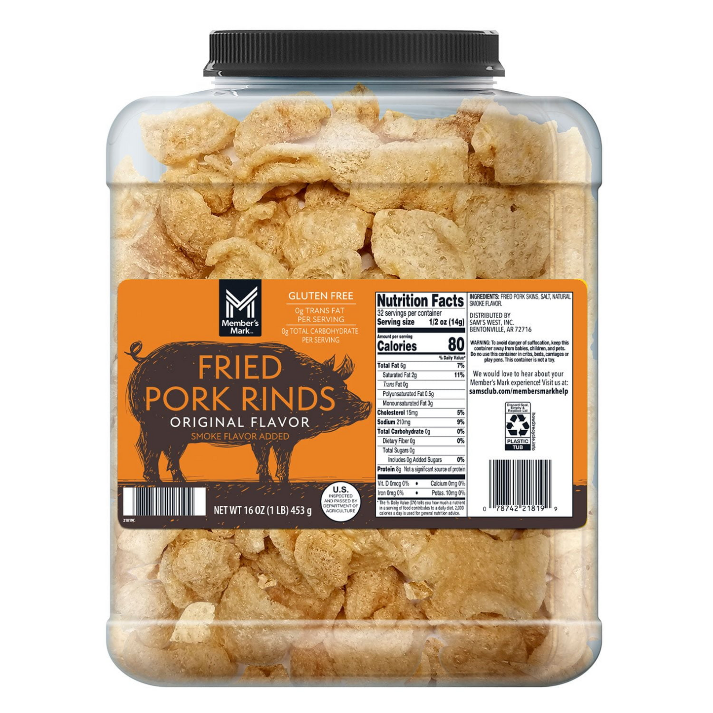 Member's Mark Original Fried Pork Rinds - 16 oz (454g)