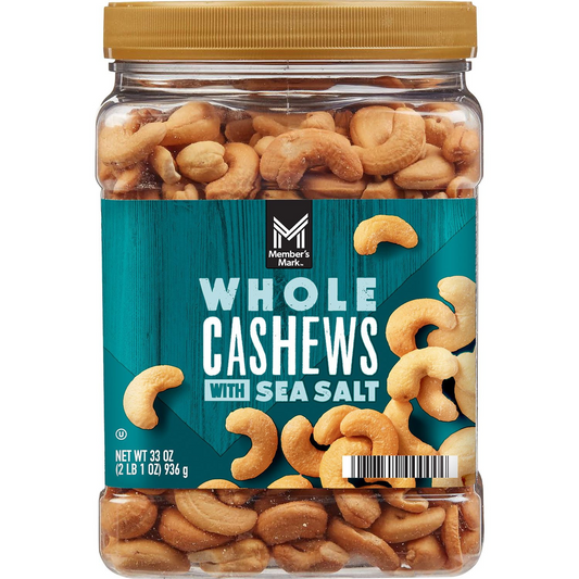 Member's Mark Unsalted Whole Cashews - 33 oz (936g)