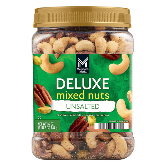 Member's Mark Unsalted Deluxe Mixed Nuts - 34 oz (964g)