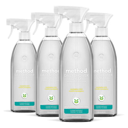 method Daily Shower Cleaner Spray - Eucalyptus Mint - 28 fl oz (828mL) × 4 Bottles