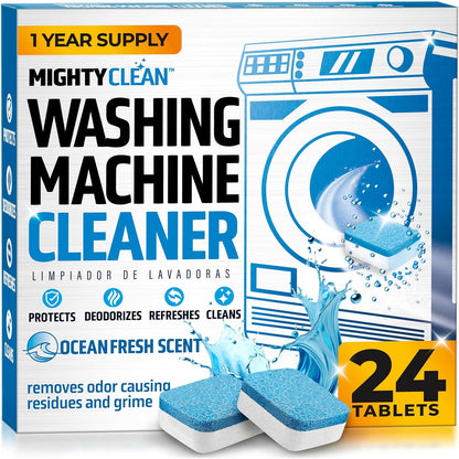 Mighty Clean Washing Machine Cleaner Tablets - 24 Tablets