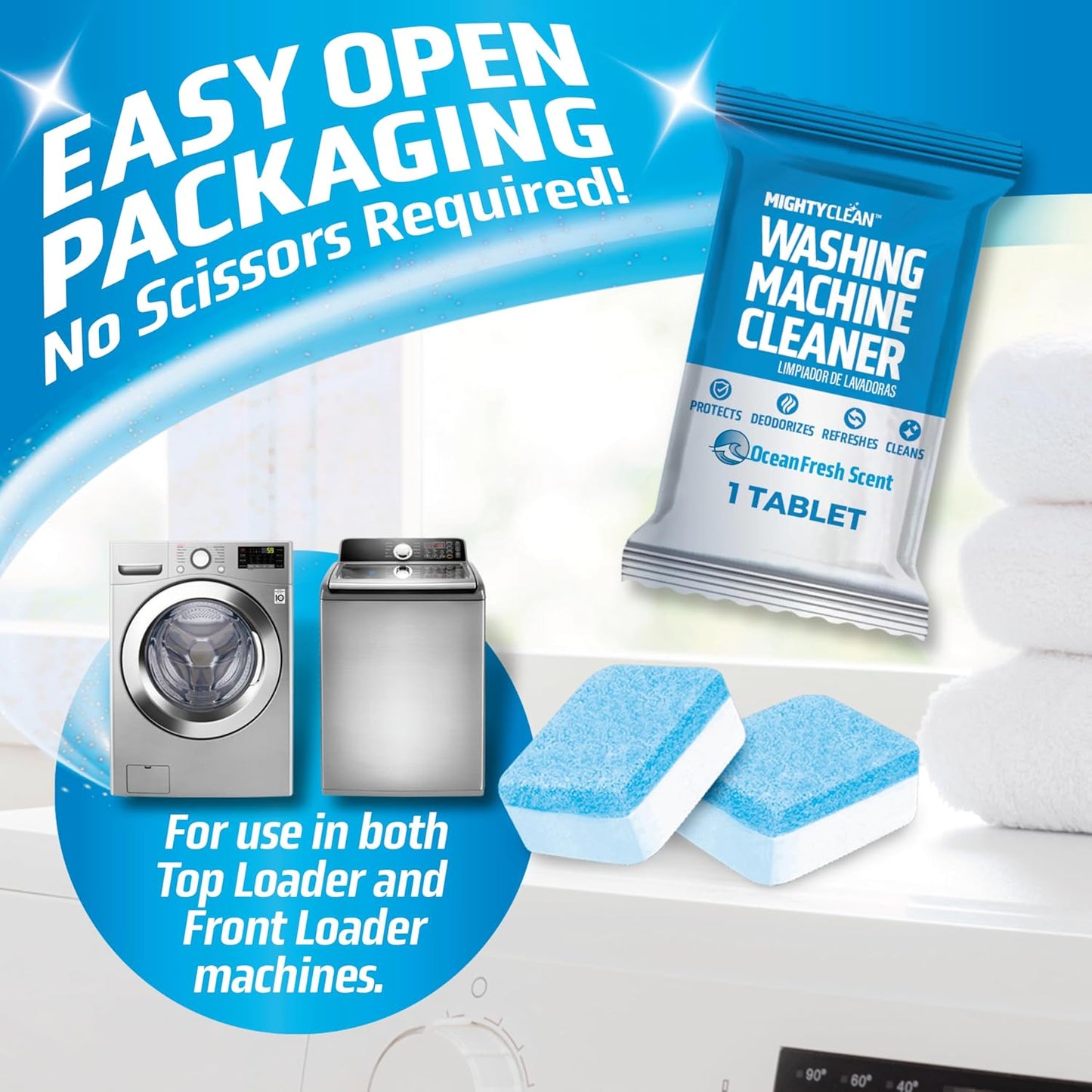 Mighty Clean Washing Machine Cleaner Tablets - 24 Tablets