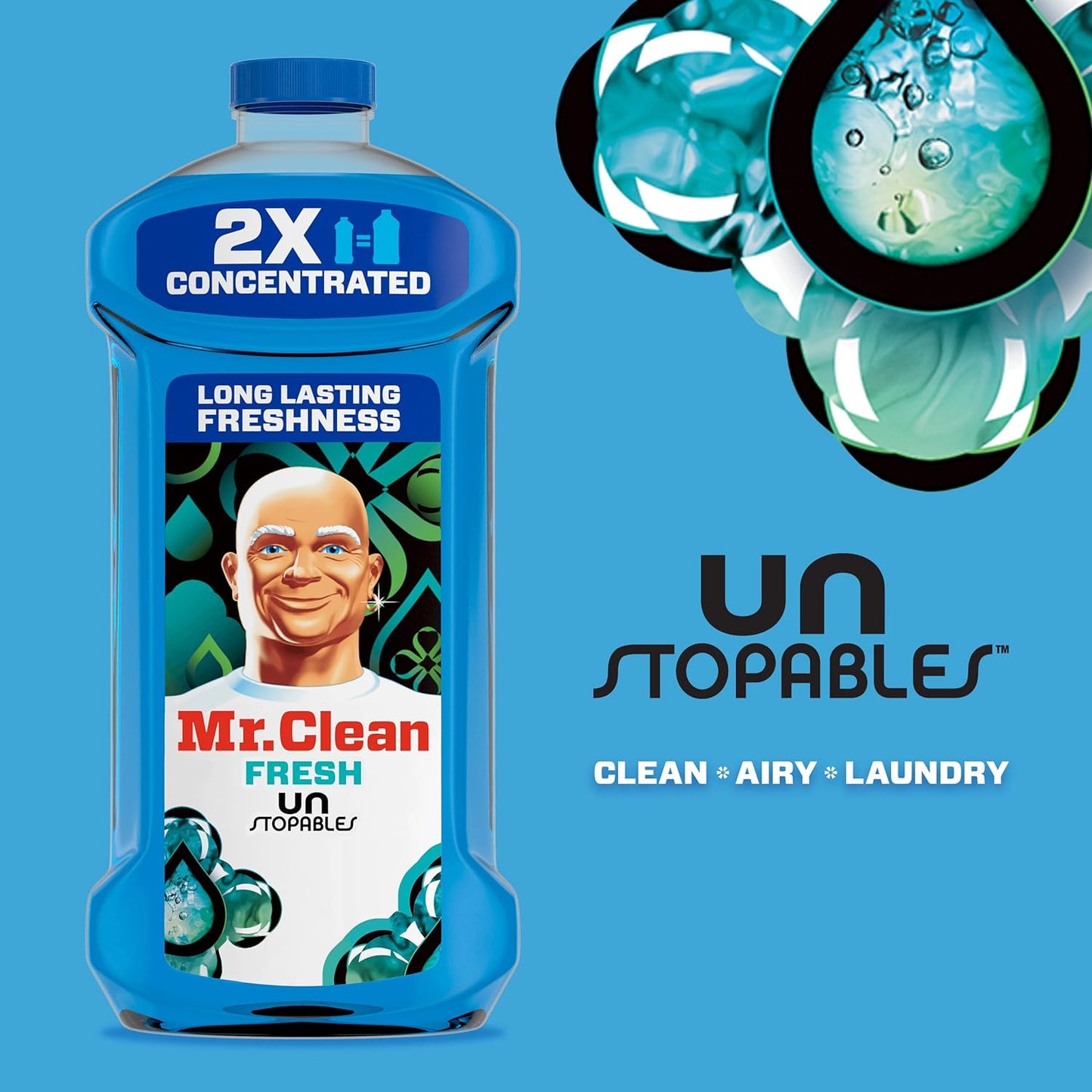 Mr. Clean 미스터 클린 언스토퍼블 다목적 세정제 - 프레시 - 1213mL (41 fl oz) × 4개