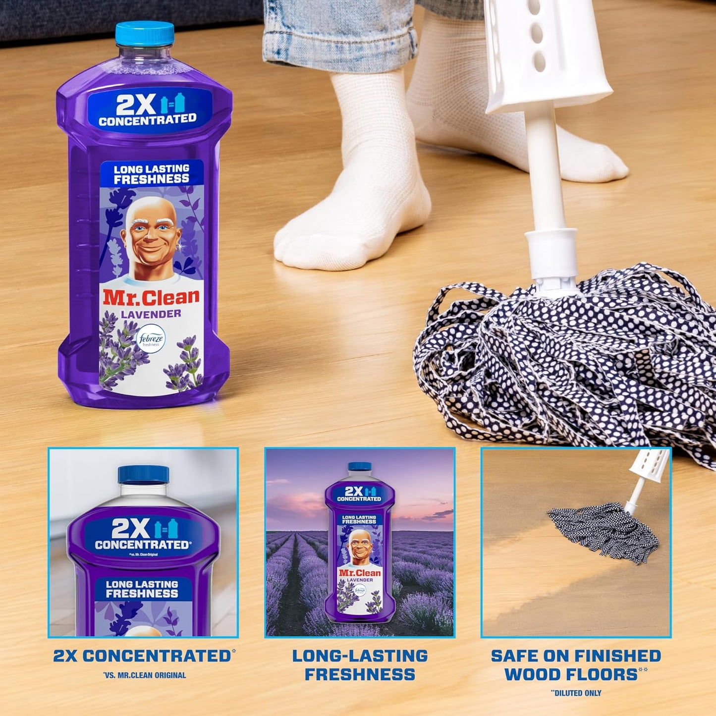 Mr. Clean 미스터 클린 다목적 바닥 클리너 - 라벤더 - 1213mL (41 fl oz)