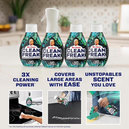 Mr. Clean - Clean Freak - Multi-Purpose Cleaner Starter Kit and Refill Bundle - Fresh Scent - 16 fl oz (473mL) × 4 Bottles