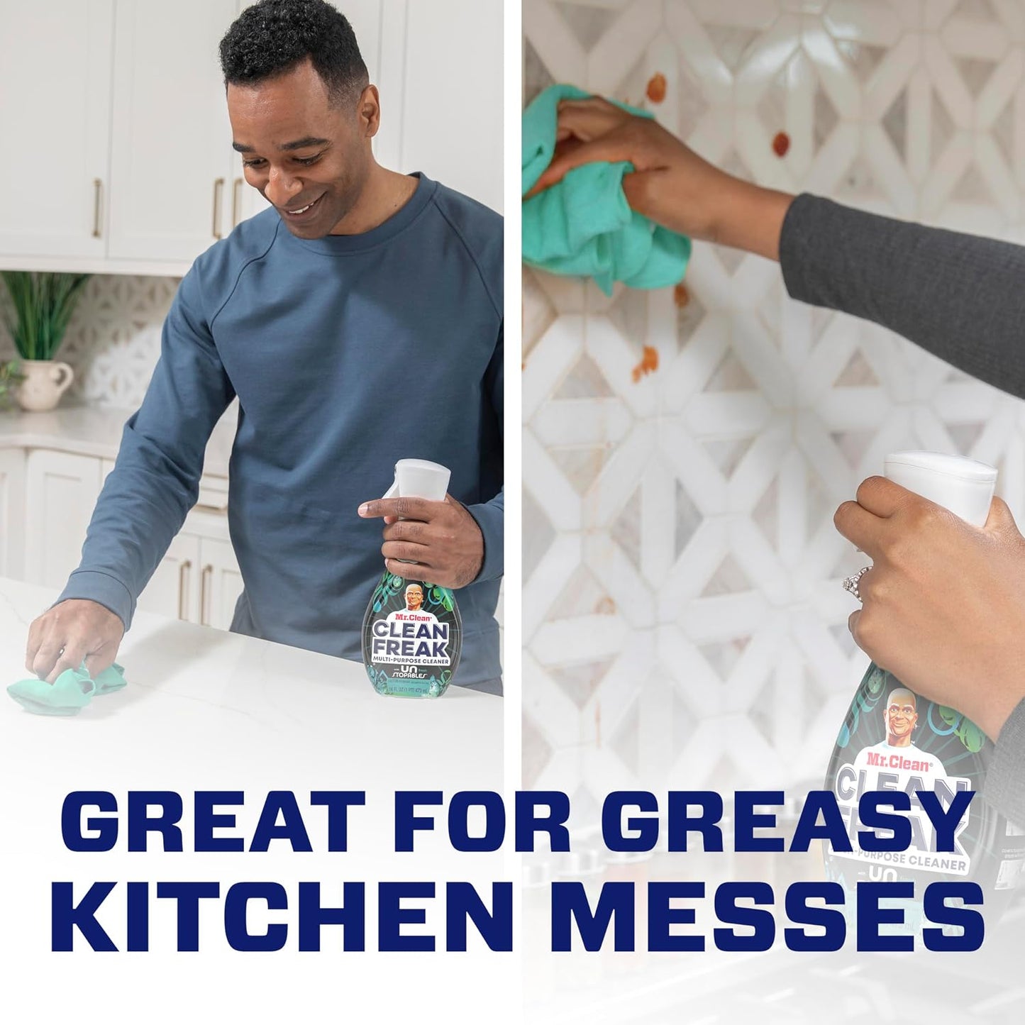 Mr. Clean - Clean Freak - Multi-Purpose Cleaner Starter Kit and Refill Bundle - Fresh Scent - 16 fl oz (473mL) × 4 Bottles