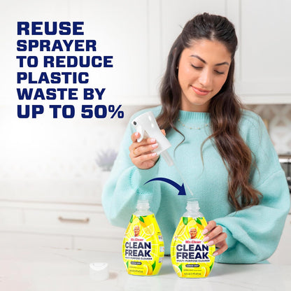 Mr. Clean - Clean Freak - Multi-Purpose Cleaner Starter Kit and Refill Bundle - Lemon - 16 fl oz (473mL) × 4 Bottles