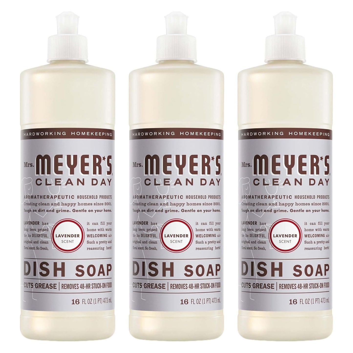 Mrs. Meyer's 미세스 마이어스 주방세제 - 라벤더 - 473mL (16 fl oz) × 3개