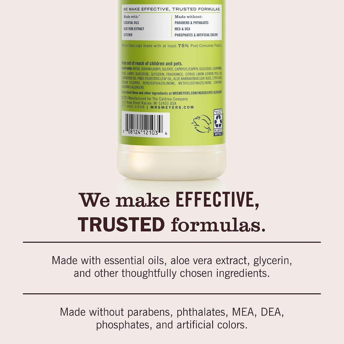 Mrs. Meyer's Clean Day Liquid Dish Soap - Lemon Verbena - 16 fl oz (473mL) × 3 Bottles