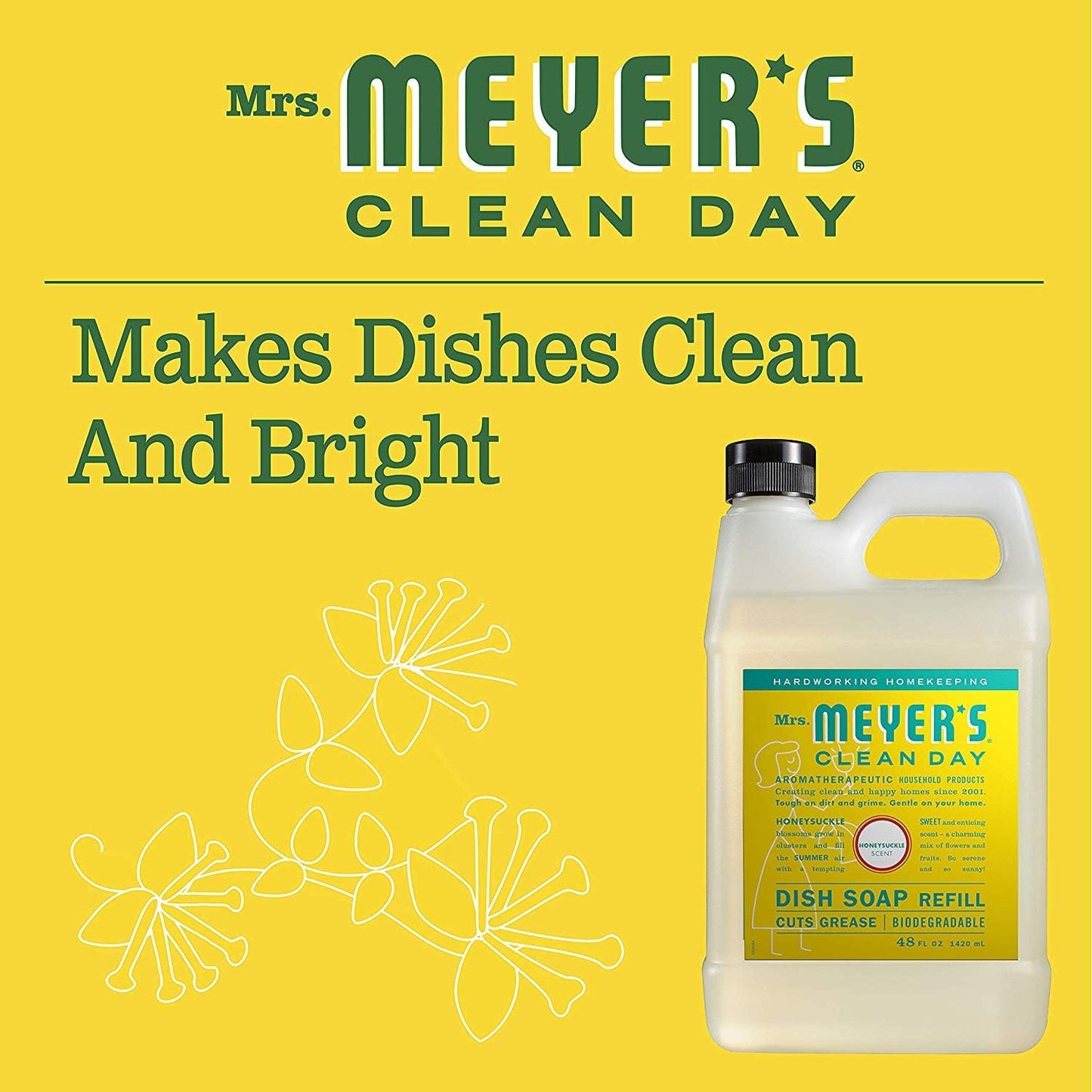Mrs. Meyer's 미세스 마이어스 주방세제 - 허니서클 - 1420mL (48 fl oz)